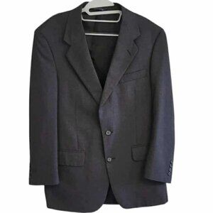Vintage Burberrys Suit Jacket Sportscoat Super 100s Wool Black Men's 42R FLAWED